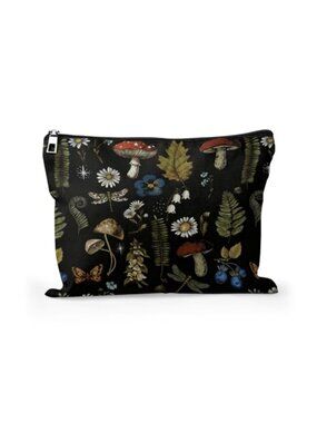 Women's Linen Makeup Bag Travel Toiletry Organizer Zipper Cosmetic Pouch 10x8